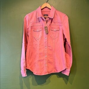 Axel’s Sweetwater Denim Pink Denim Button-Up Shirt